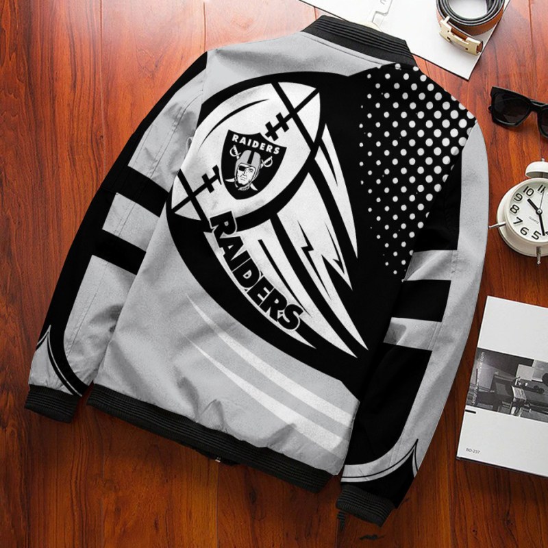 Las Vegas Raiders Bomber Jacket Back