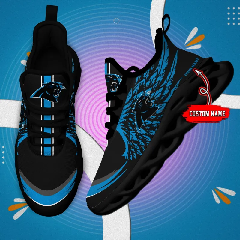 Carolina Panthers Personalized Yezy Running Sneakers