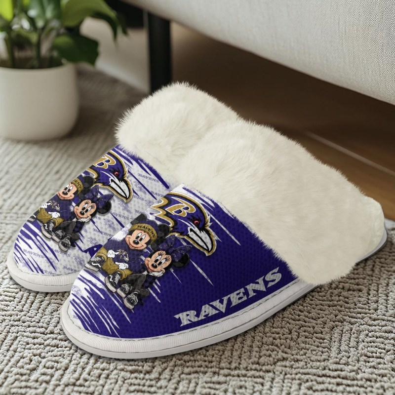 Baltimore Ravens Fuzzy Slippers
