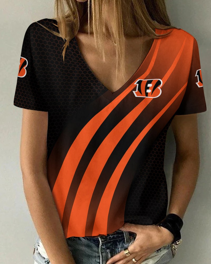 Cincinnati Bengals Summer V-neck Women's T-shirt