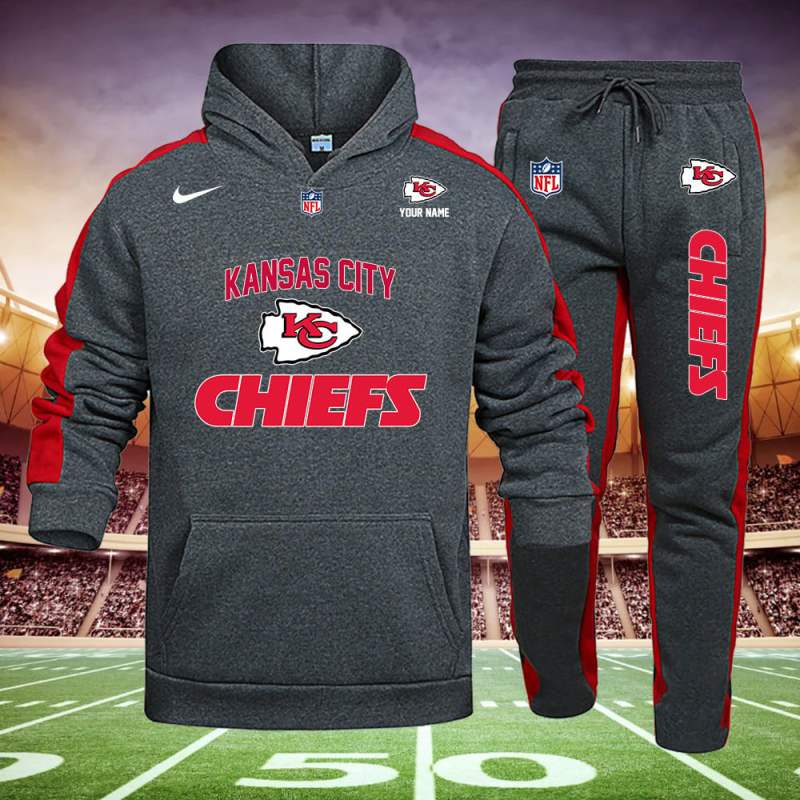 Kansas City Chiefs Hoodie and Sweatpants Set Front View