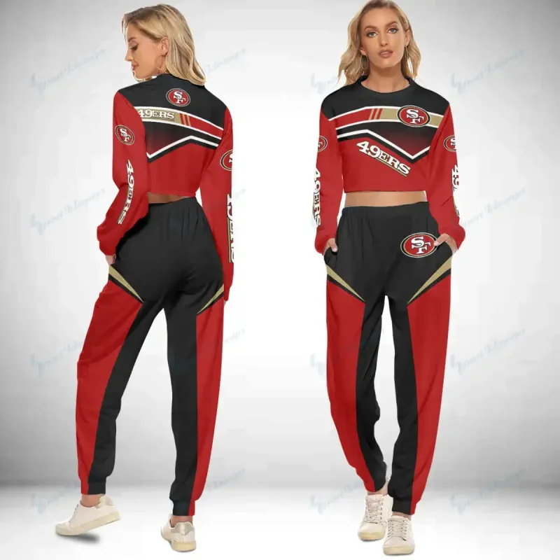 San Francisco 49ers Crop Sweatshirt Suit