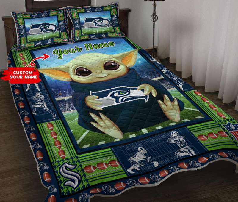 Seattle Seahawks Personalized Quilt Set Image 1