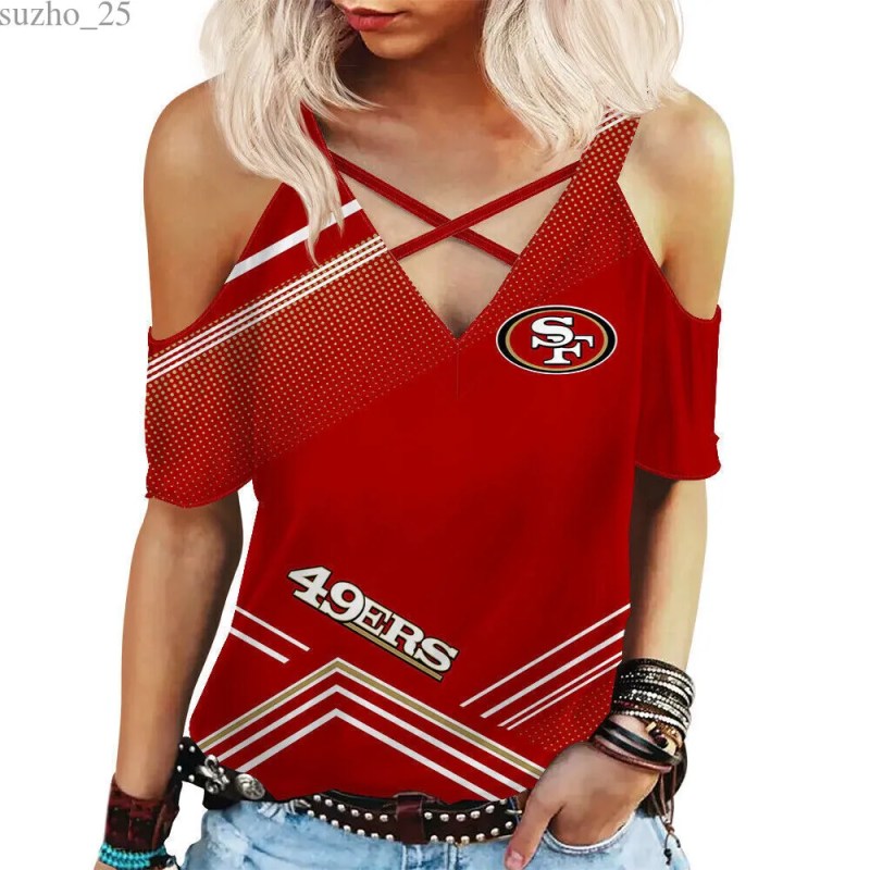 San Francisco 49ers Miss Hollow Out Blouse Shirt