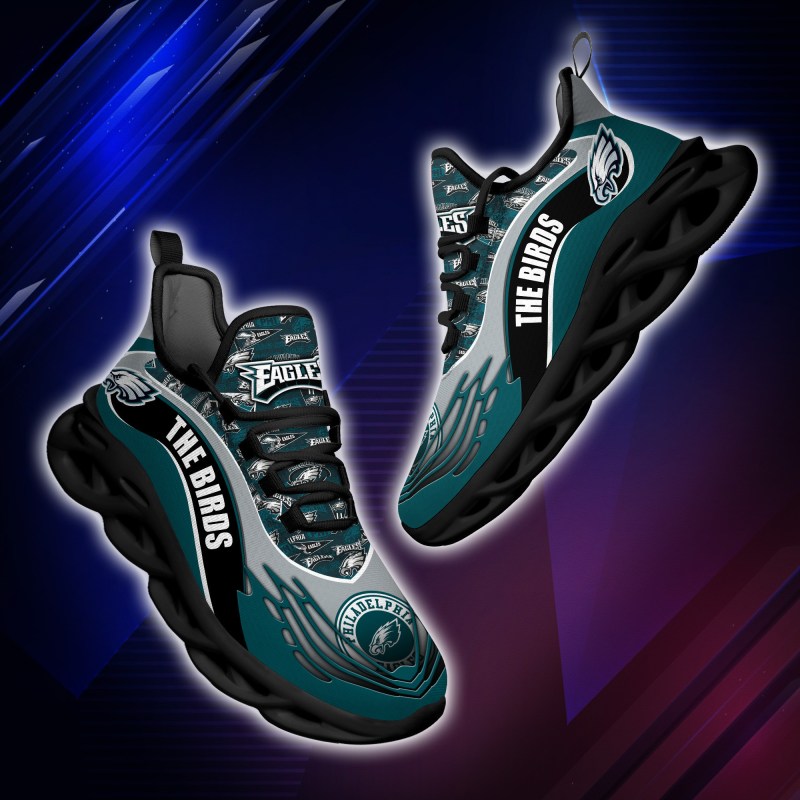 Philadelphia Eagles Yezy Running Sneakers Back View