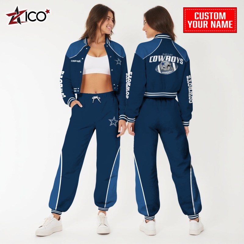 Dallas Cowboys Combo Crop Varsity Jacket And Sweatspants 2