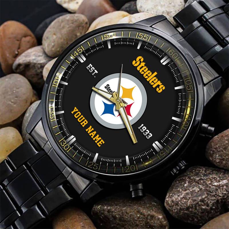Pittsburgh Steelers Black Fashion Watch