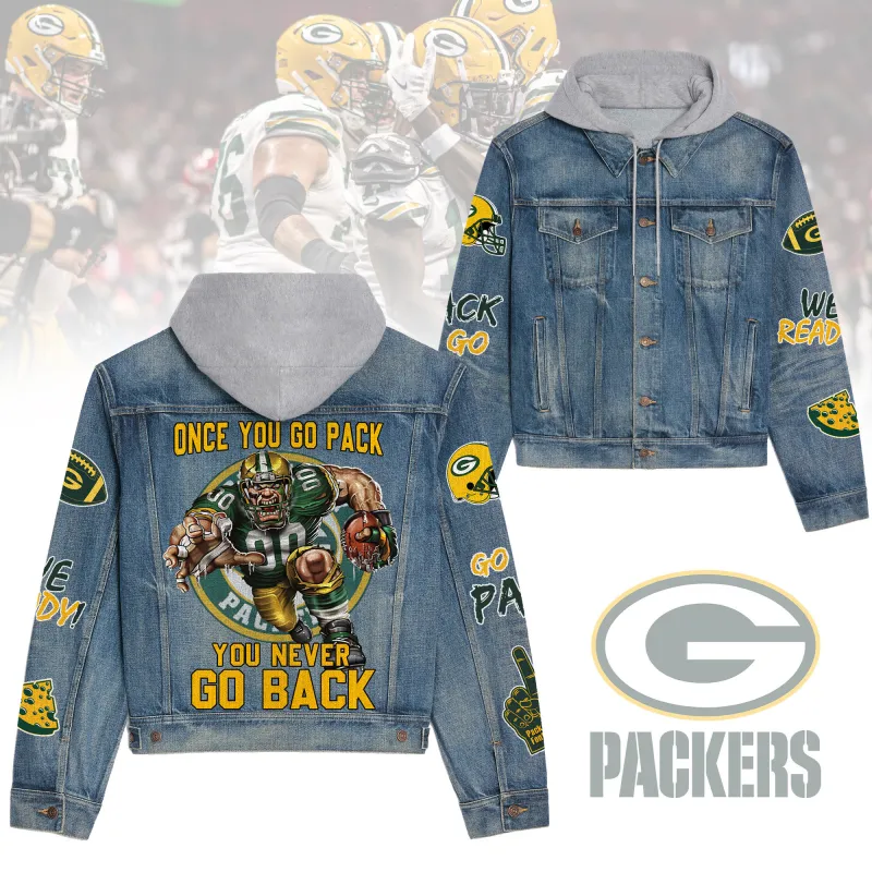 Green Bay Packers Premium Hooded Denim Jacket