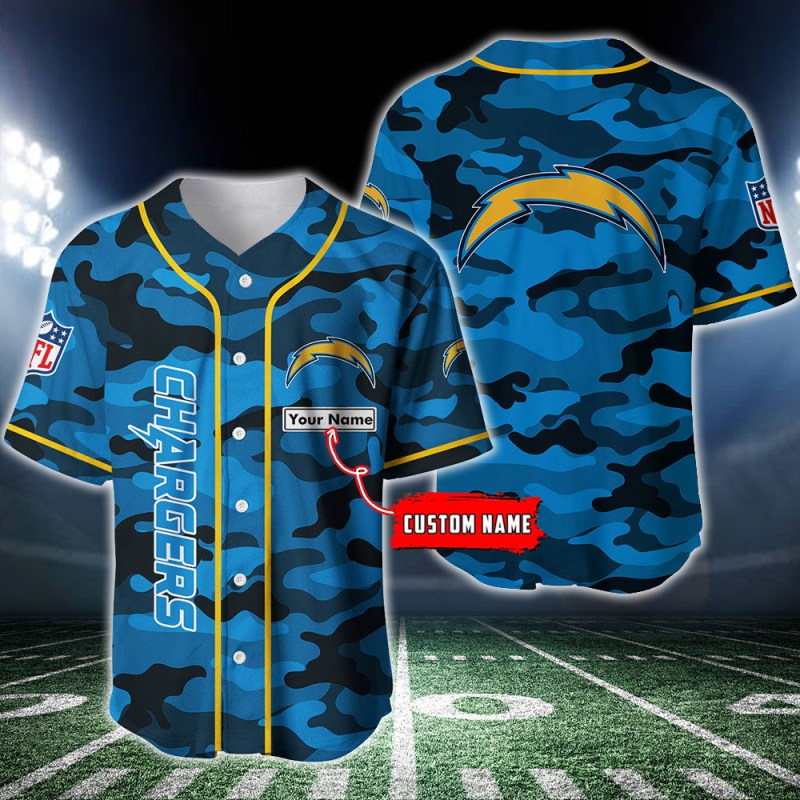 Los Angeles Chargers Personalized Baseball Jersey