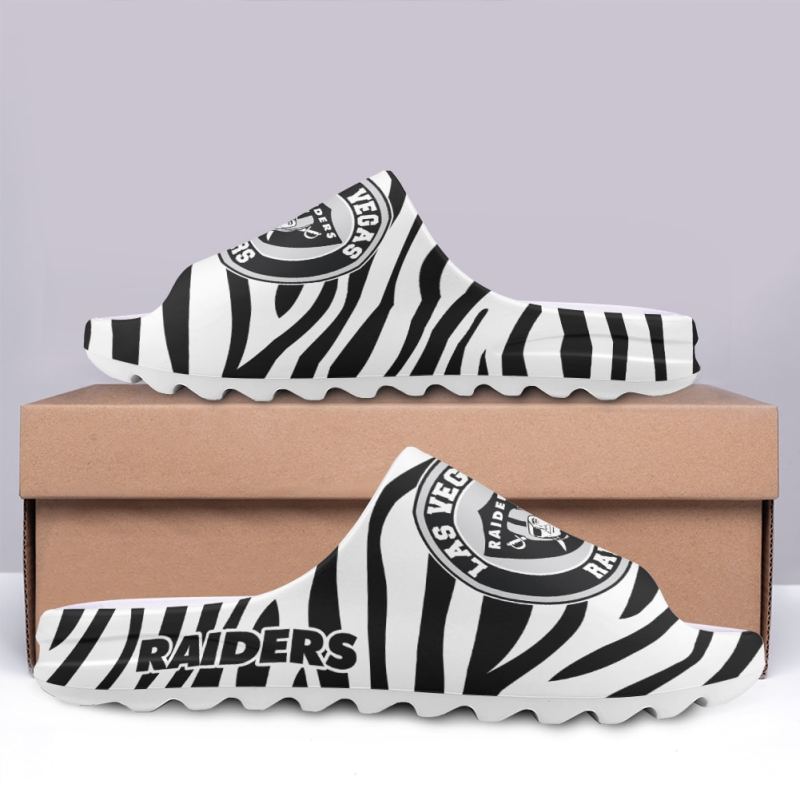 Las Vegas Raiders Yeezy Slippers Side View