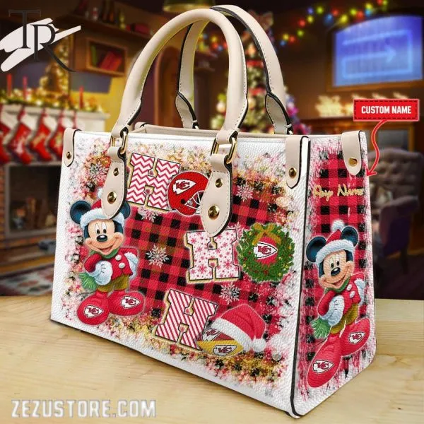 Kansas City Chiefs Personalized Ho Ho Ho Christmas Hand Bag