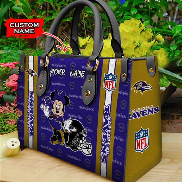 Baltimore Ravens Personalized Leather Hand Bag