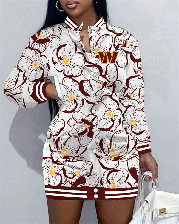 Washington Commanders Women's Button Down Jacket Dress