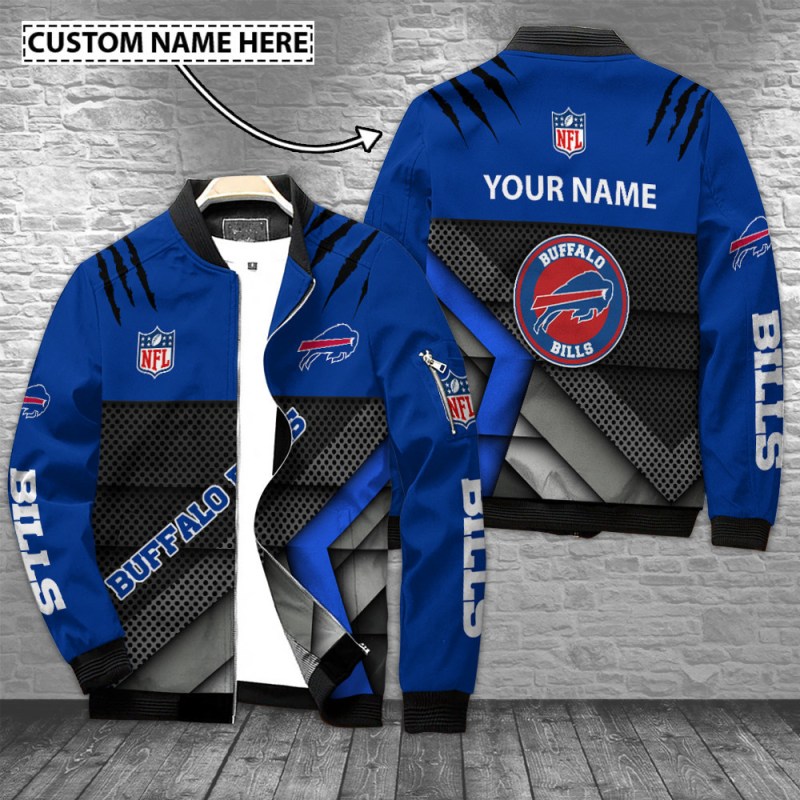 Buffalo Bills Personalized Bomber Jacket Front View