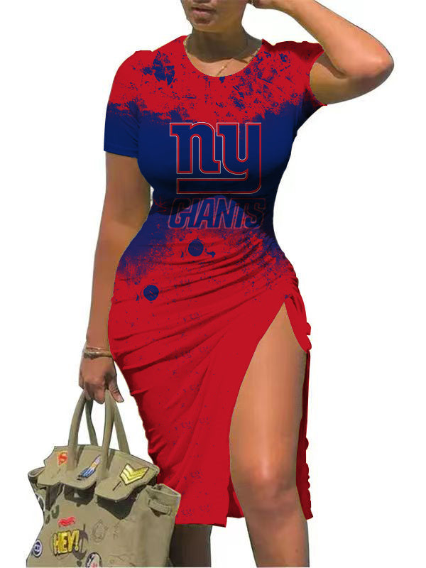 New York Giants Slit Bodycon Dress
