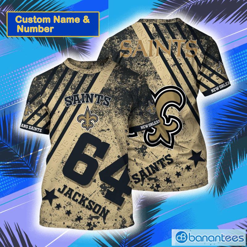 New Orleans Saints NFL Custom Name And Number All Over Print 3D T-Shirt
