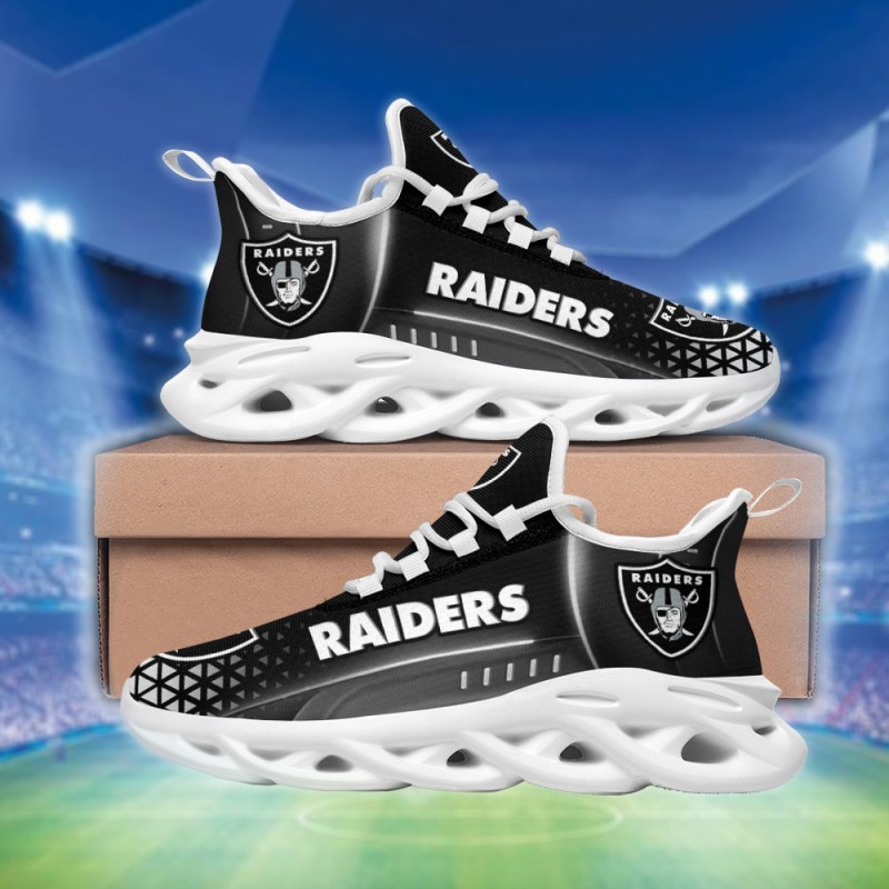 Las Vegas Raiders Yezy Running Sneakers Rear View