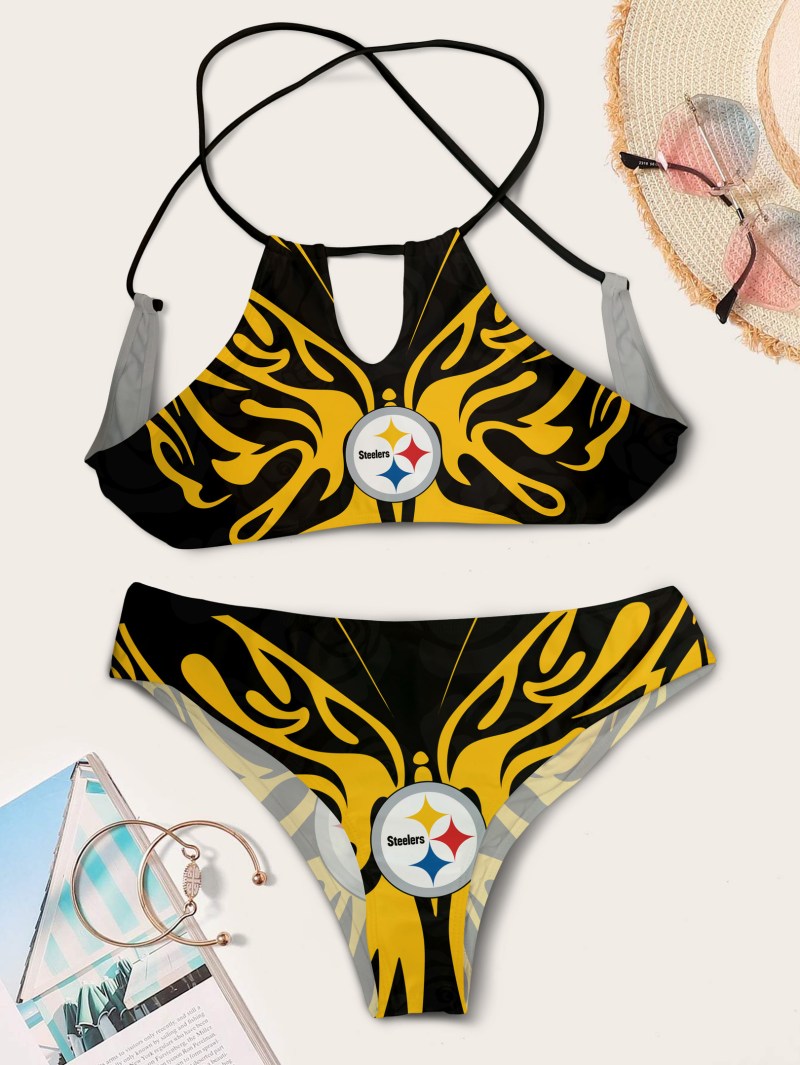 Pittsburgh Steelers Women's Keyhole One-Piece Swimsuit