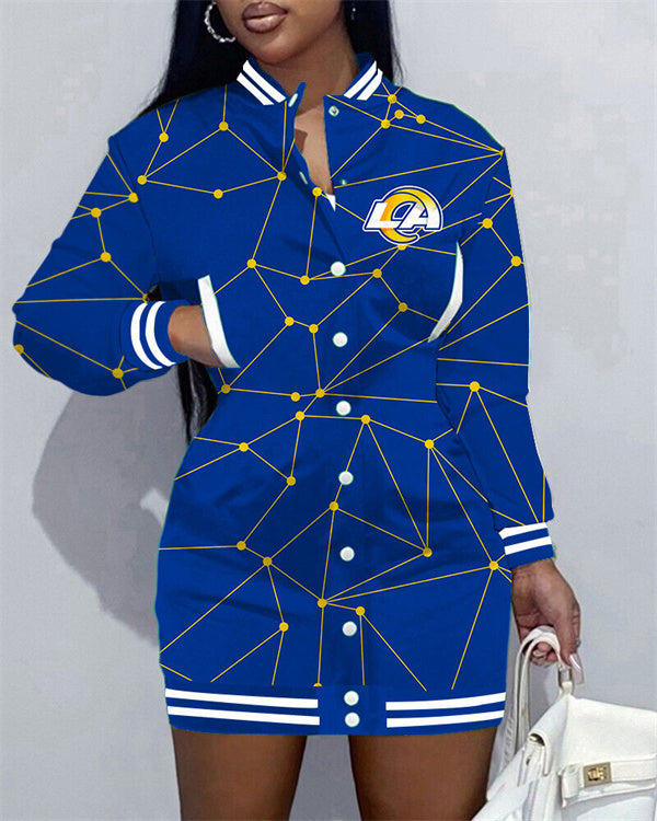 Los Angeles Rams Women Button Down Jacket Dress