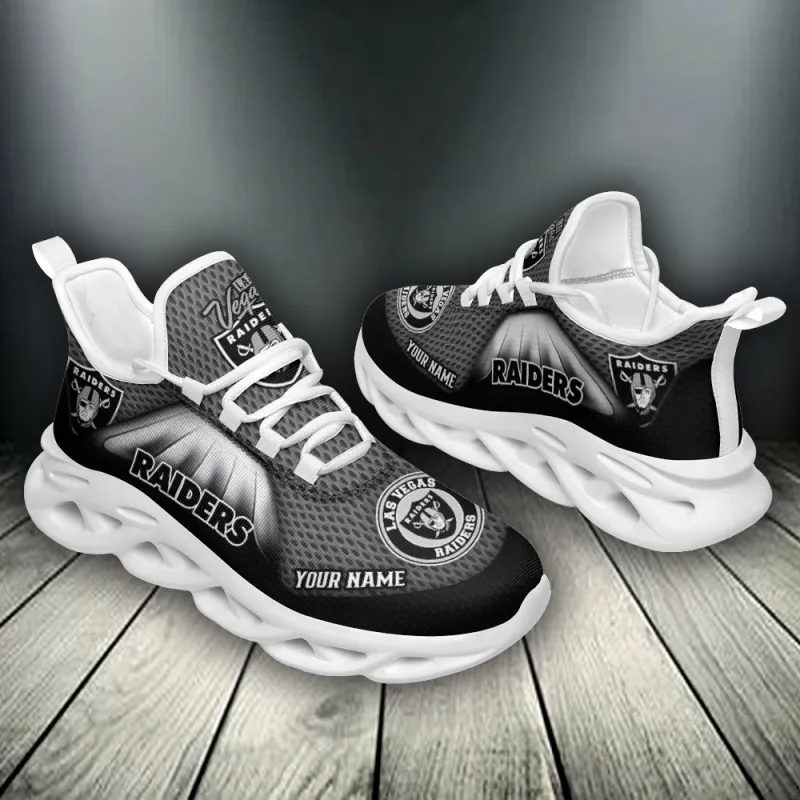 Las Vegas Raiders Personalized Yeezy Sneakers Back View
