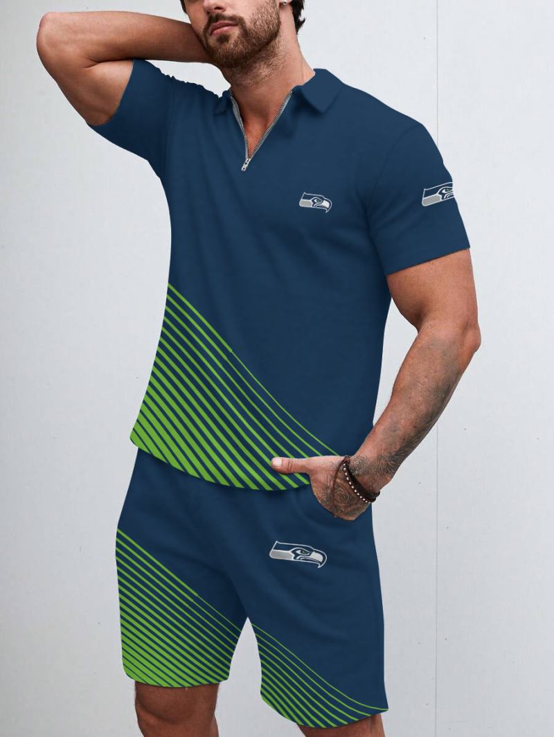 Seattle Seahawks Limited Edition ZIP Polo Shirt and Shorts