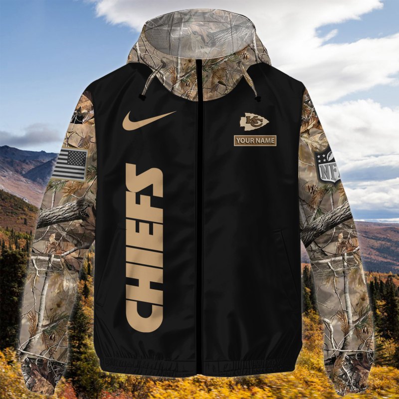 Kansas City Chiefs Personalized Hunting Outdoor Jacket Close-up