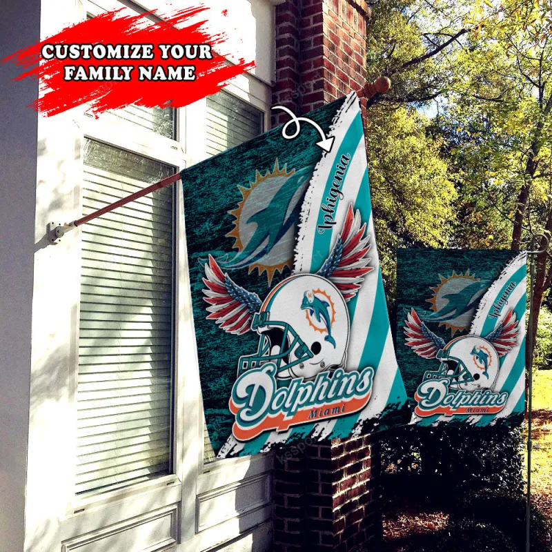 Miami Dolphins Personalized Flag