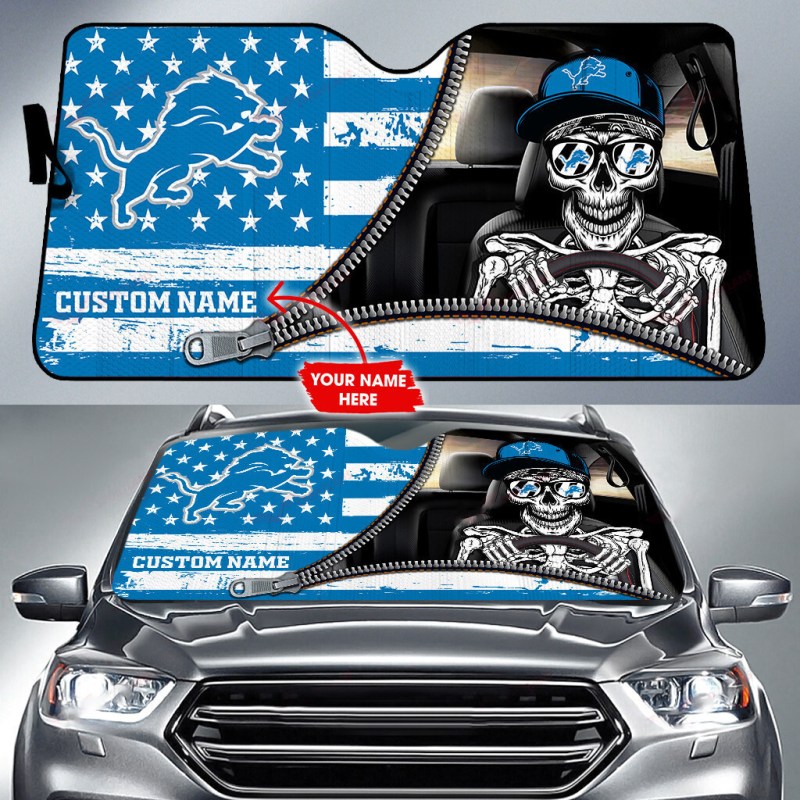 Detroit Lions Personalized Auto Sun Shade