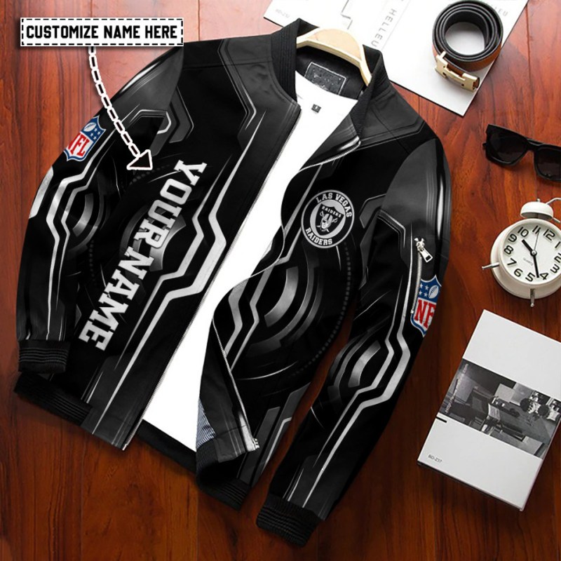 Las Vegas Raiders Bomber Jacket Back