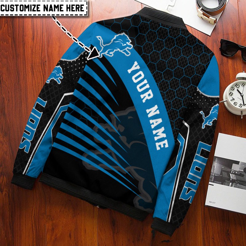 Detroit Lions Personalized Bomber Jacket - Image 2