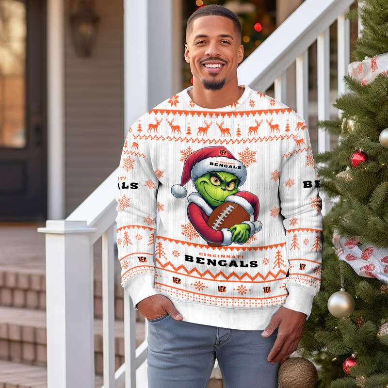 Cincinnati Bengals Premium Ugly Christmas Sweater - Outdoor View 2