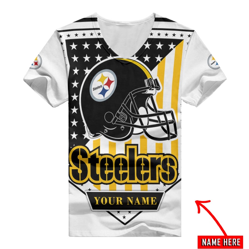 Pittsburgh Steelers Personalized V-neck Women T-shirt - Image 2