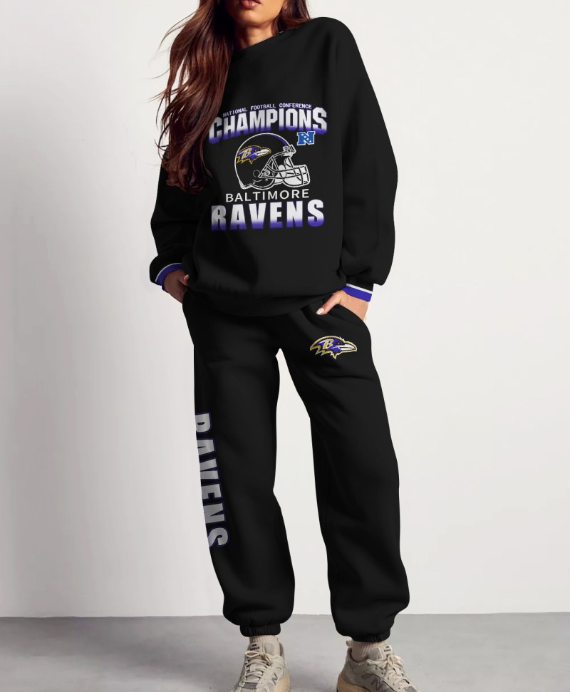 Baltimore Ravens Combo 3D Sweatsuit and Sweatpants Unisex