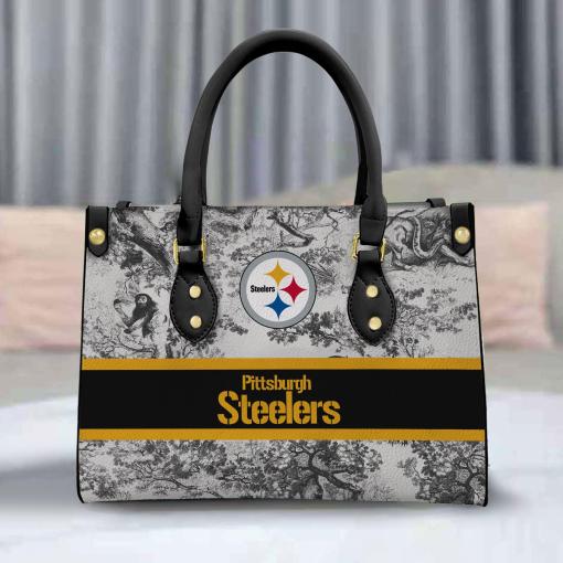 Personalized Pittsburgh Steelers Leather Hand Bag