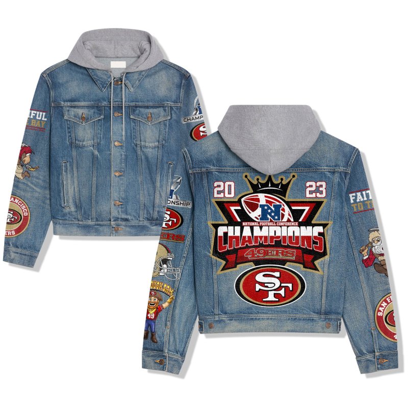 San Francisco 49ers Premium Hooded Denim Jacket