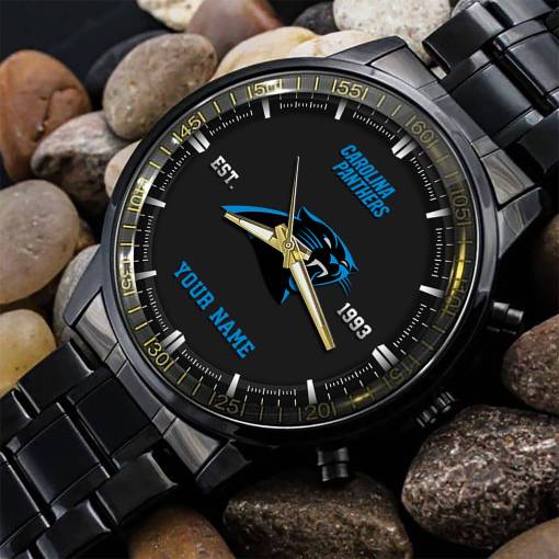 Carolina Panthers Black Fashion Watch