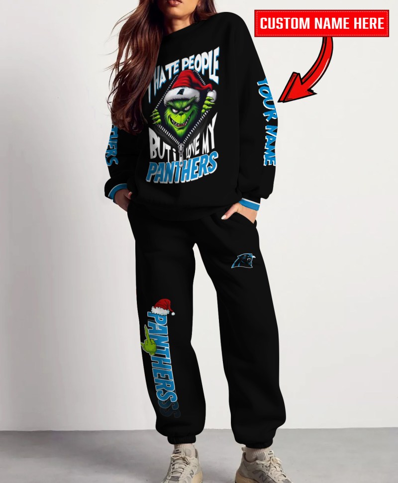 Carolina Panthers Ugly Christmas Sweater Combo - Unisex Sweatshirt and Sweatpants