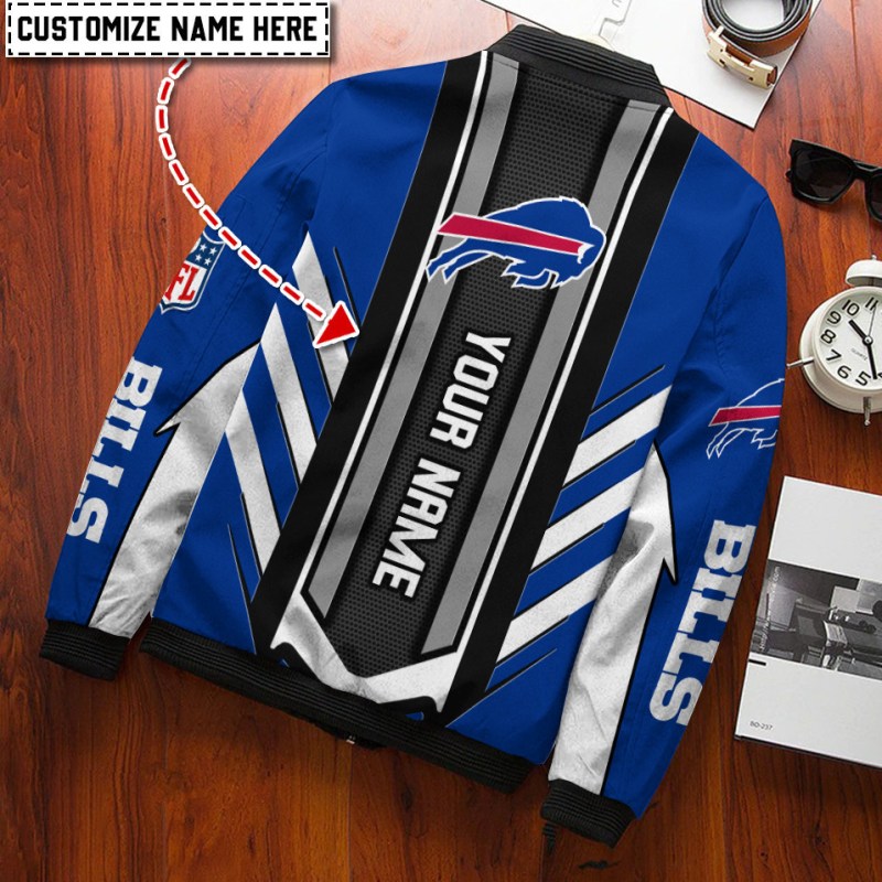 Buffalo Bills Personalized Bomber Jacket - Back View