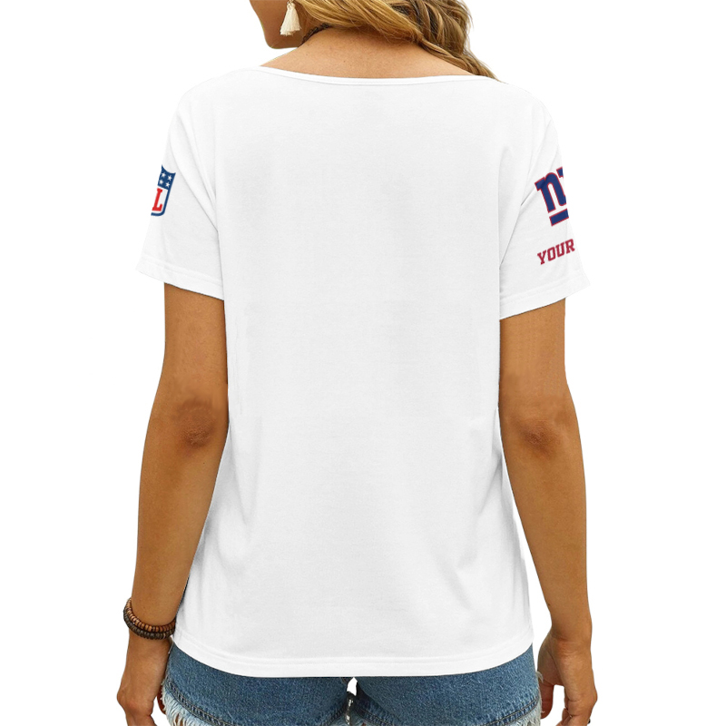 New York Giants Personalized V-neck Women T-shirt Image 3