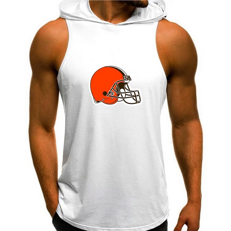 Cleveland Browns Man Gym-Sport Hoodie Vest - Detailed View