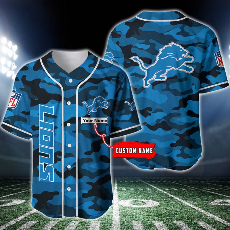 Detroit Lions Personalized Baseball Jersey