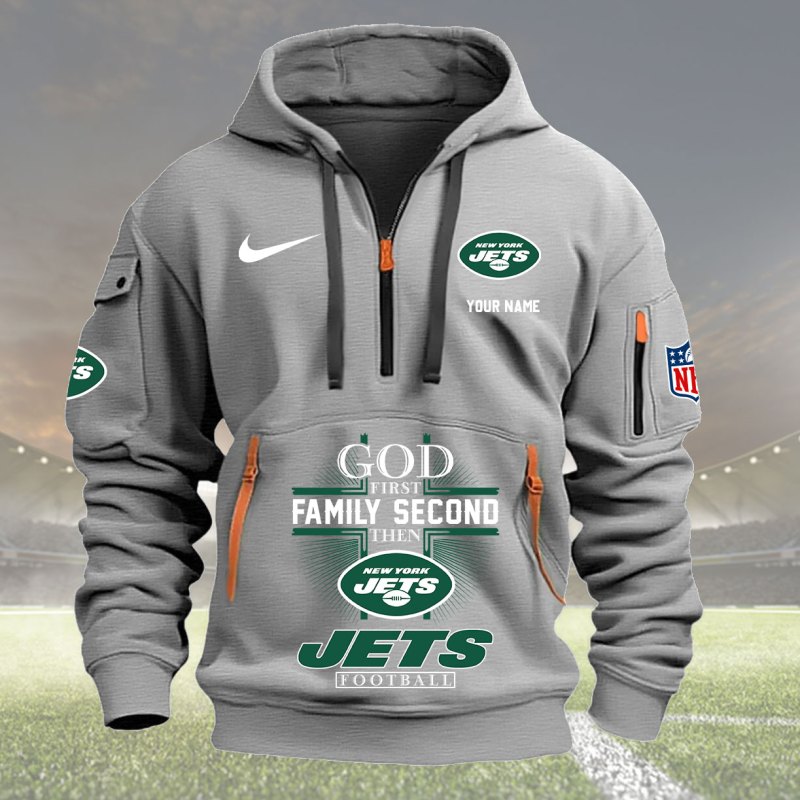 Gray New York Jets Hoodie