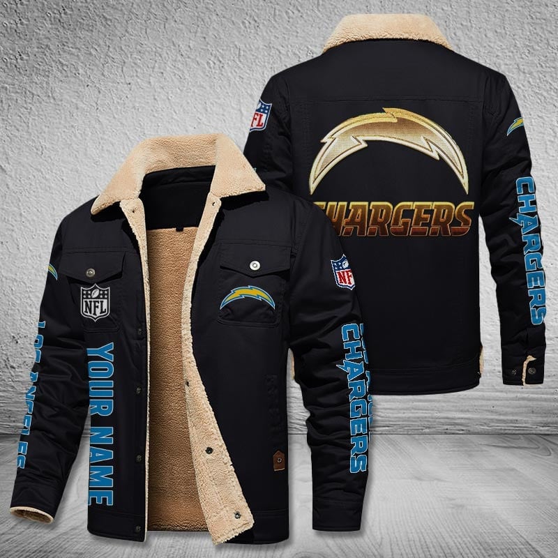 Los Angeles Chargers Winter Fleece Bomber Jacket Image 1