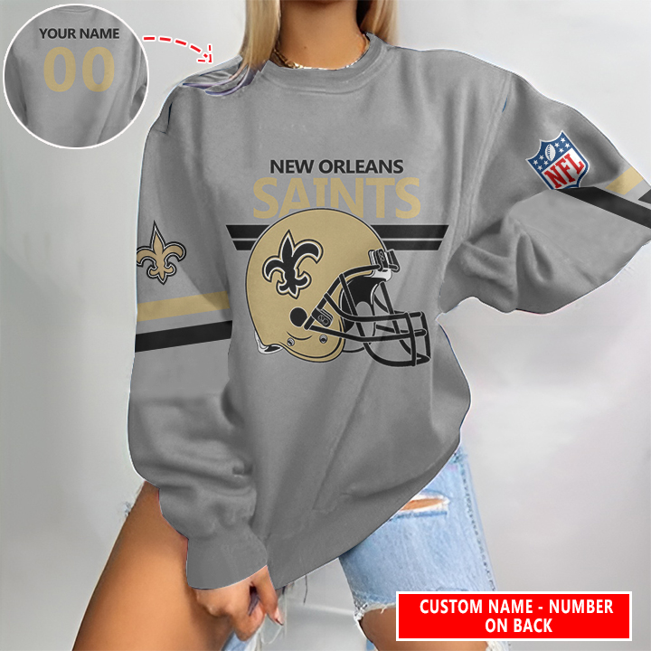New Orleans Saints Personalized Round Neck Sweatshirt