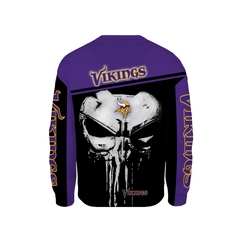 Minnesota Vikings Punisher Skull Sweater