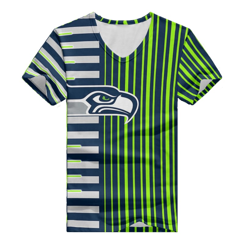 Seattle Seahawks V-neck T-shirt Image 3