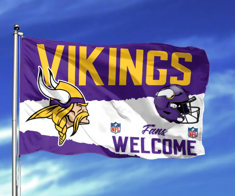 Minnesota Vikings Personalized Flag Front View
