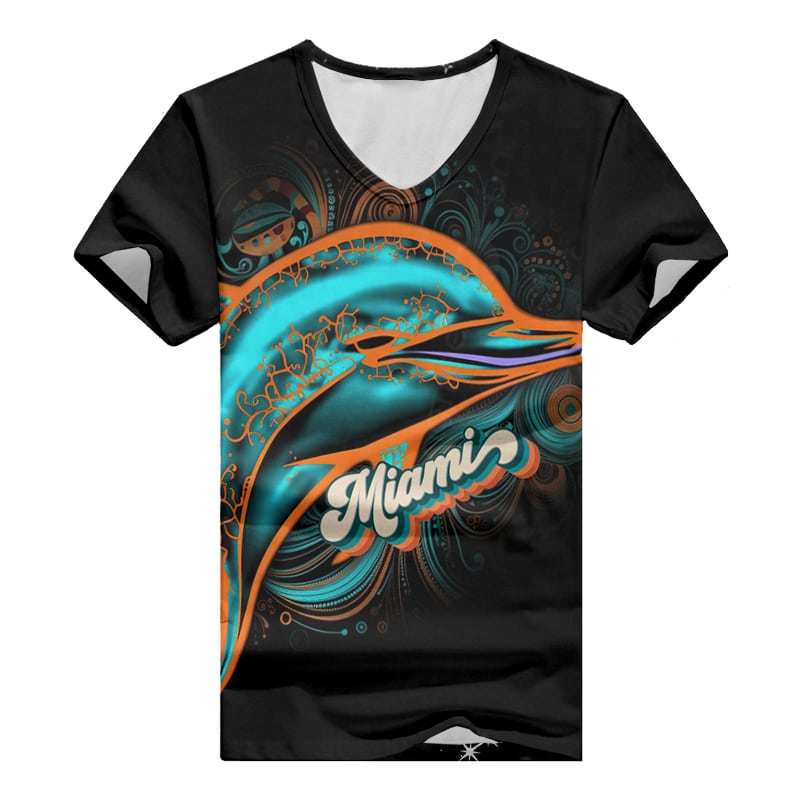 Miami Dolphins V-neck Women T-shirt