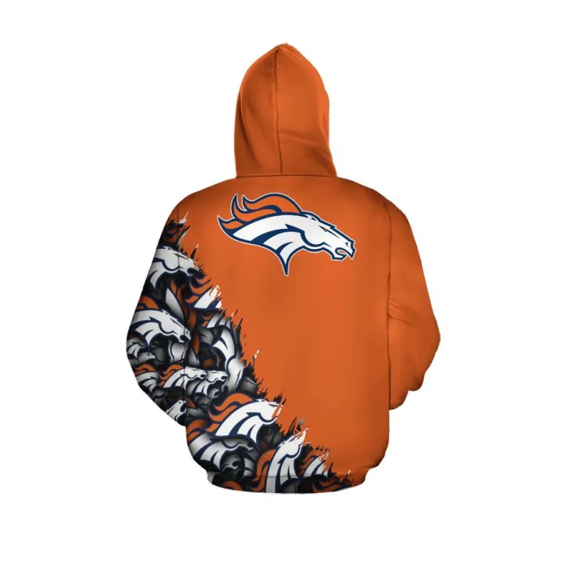 Denver Broncos Style Hoodie Back View