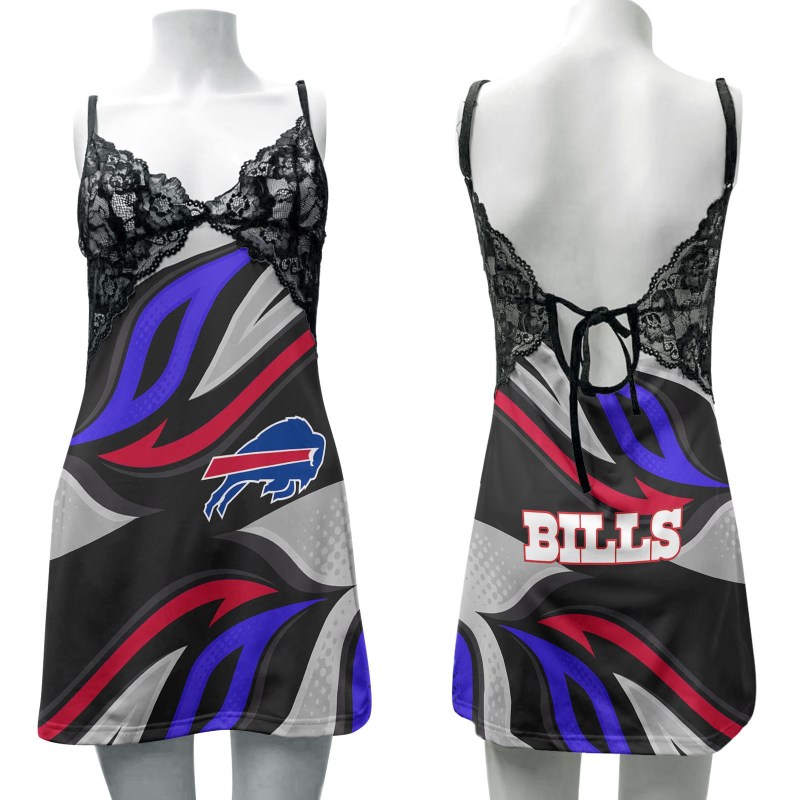 Buffalo Bills Lace Back Strap Slip Dress Front View